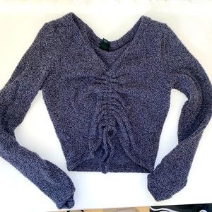 long sleeve cropped sweater top